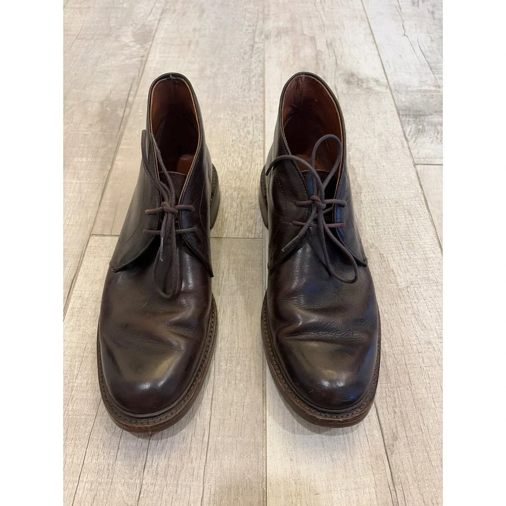 Frye Phillip Chukka Boots Mens 10.5 D Dark Brown Leather Lace Up Ankle 86993